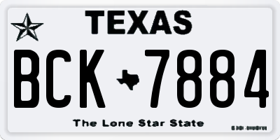 TX license plate BCK7884
