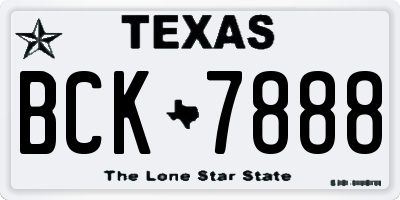 TX license plate BCK7888