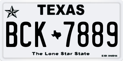 TX license plate BCK7889