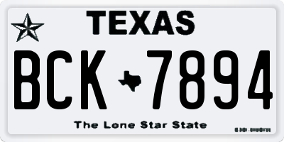 TX license plate BCK7894
