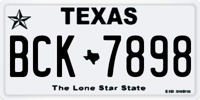 TX license plate BCK7898
