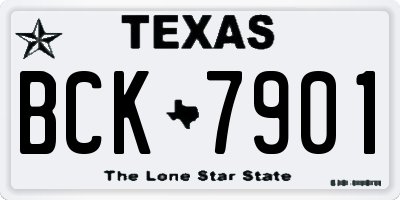 TX license plate BCK7901