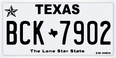 TX license plate BCK7902