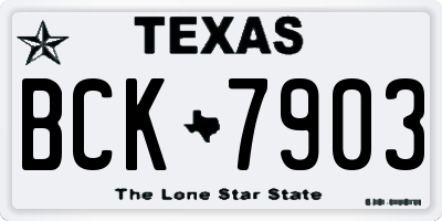 TX license plate BCK7903
