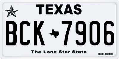 TX license plate BCK7906