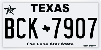 TX license plate BCK7907
