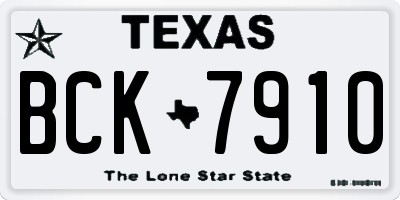 TX license plate BCK7910