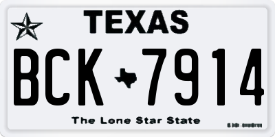 TX license plate BCK7914