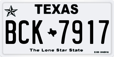TX license plate BCK7917