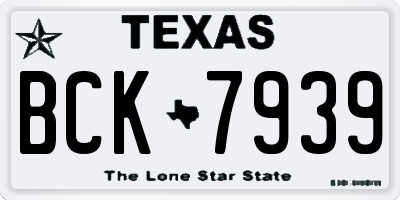 TX license plate BCK7939