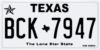 TX license plate BCK7947