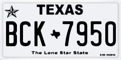 TX license plate BCK7950