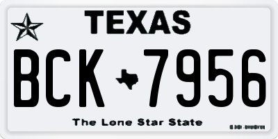 TX license plate BCK7956