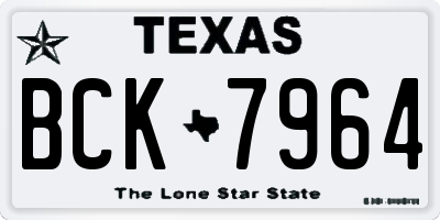 TX license plate BCK7964