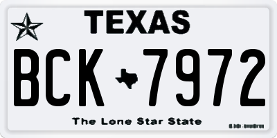TX license plate BCK7972