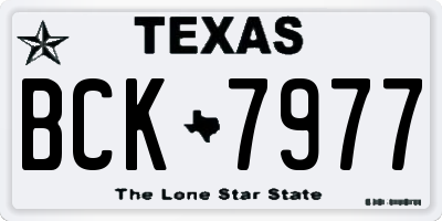 TX license plate BCK7977