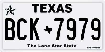 TX license plate BCK7979