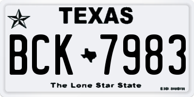 TX license plate BCK7983