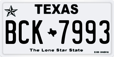 TX license plate BCK7993