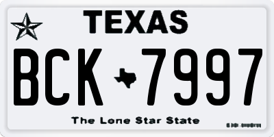 TX license plate BCK7997