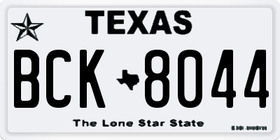TX license plate BCK8044
