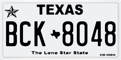TX license plate BCK8048