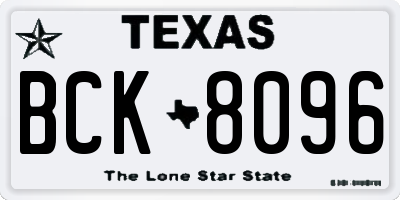 TX license plate BCK8096