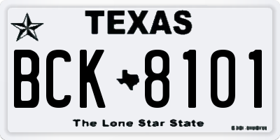 TX license plate BCK8101