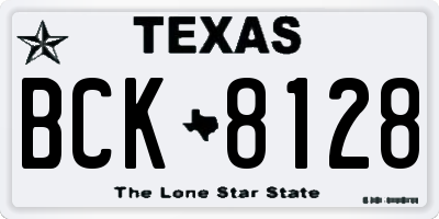 TX license plate BCK8128