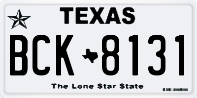 TX license plate BCK8131