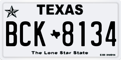 TX license plate BCK8134
