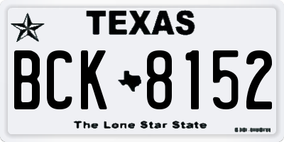 TX license plate BCK8152