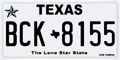 TX license plate BCK8155