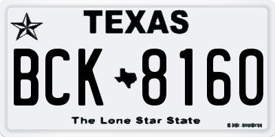 TX license plate BCK8160