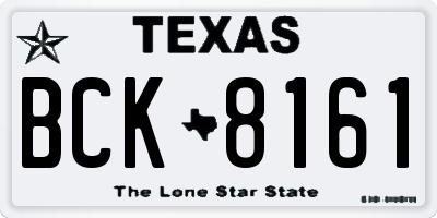 TX license plate BCK8161