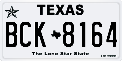 TX license plate BCK8164