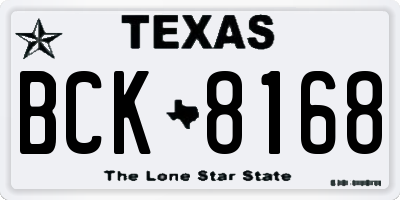 TX license plate BCK8168