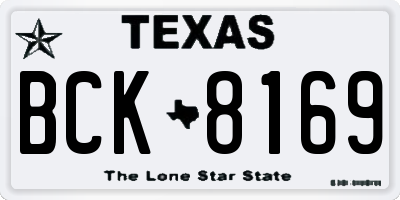 TX license plate BCK8169