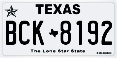 TX license plate BCK8192
