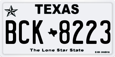 TX license plate BCK8223