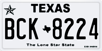 TX license plate BCK8224