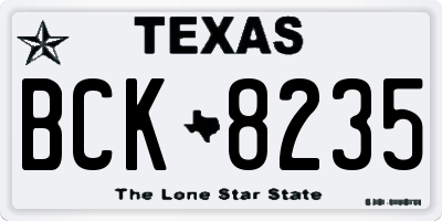 TX license plate BCK8235