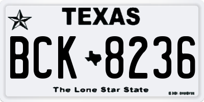 TX license plate BCK8236