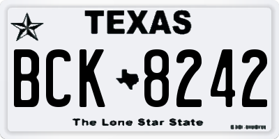 TX license plate BCK8242