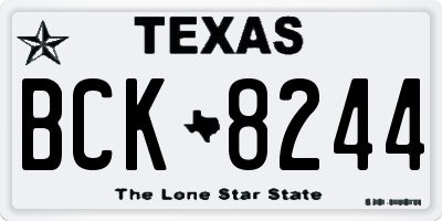 TX license plate BCK8244