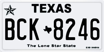 TX license plate BCK8246