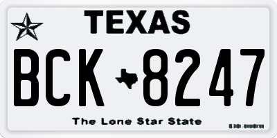 TX license plate BCK8247