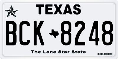 TX license plate BCK8248