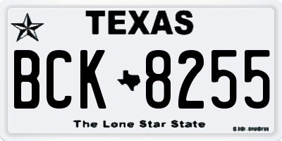 TX license plate BCK8255