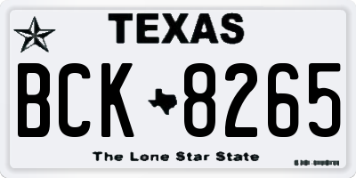 TX license plate BCK8265